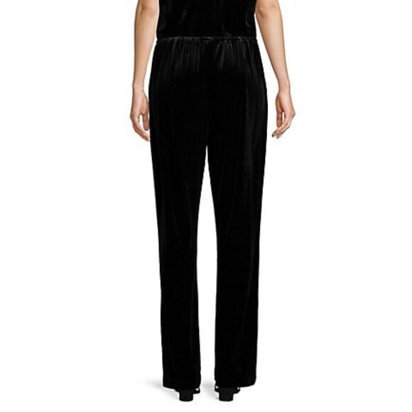 Halston Short-Sleeve Black Velvet Jumpsuit Cowlneckk XL - Picture 4 of 4